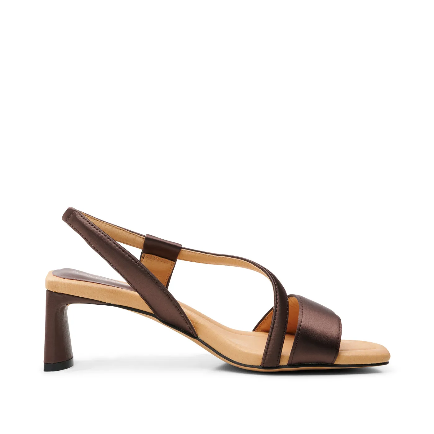 Sylvi sandal satin - BROWN SATIN