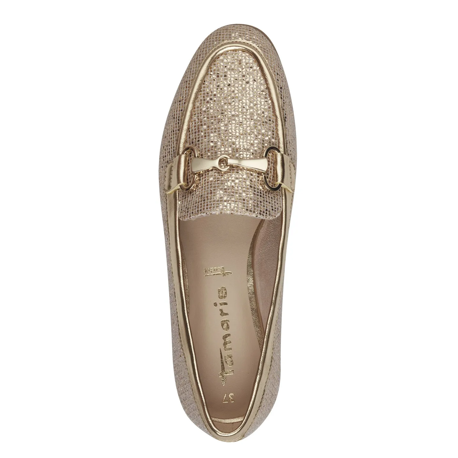 Tamaris Womens Loafer 24240 Light Gold Glam