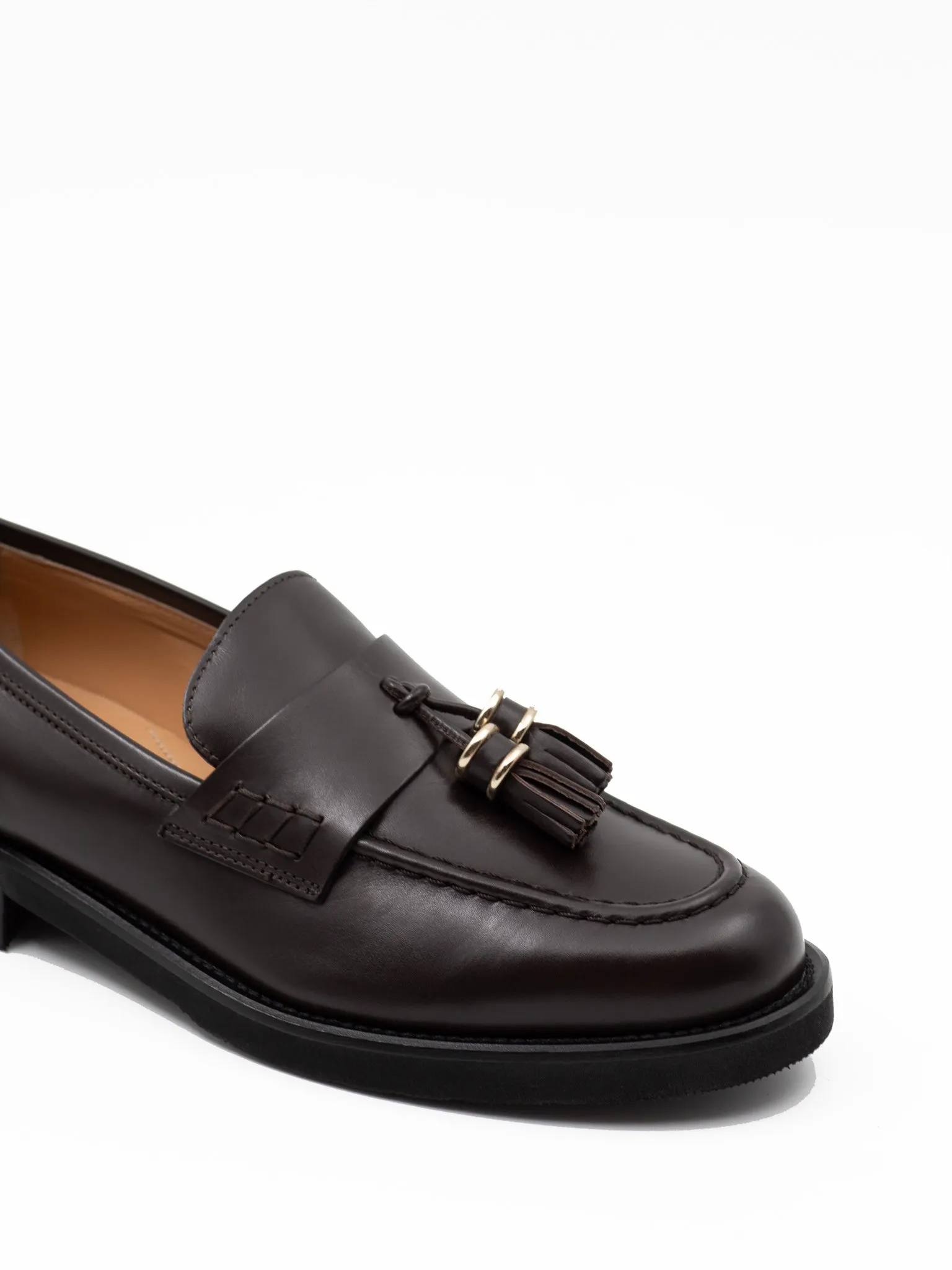 Tassel loafers in brown calfskin