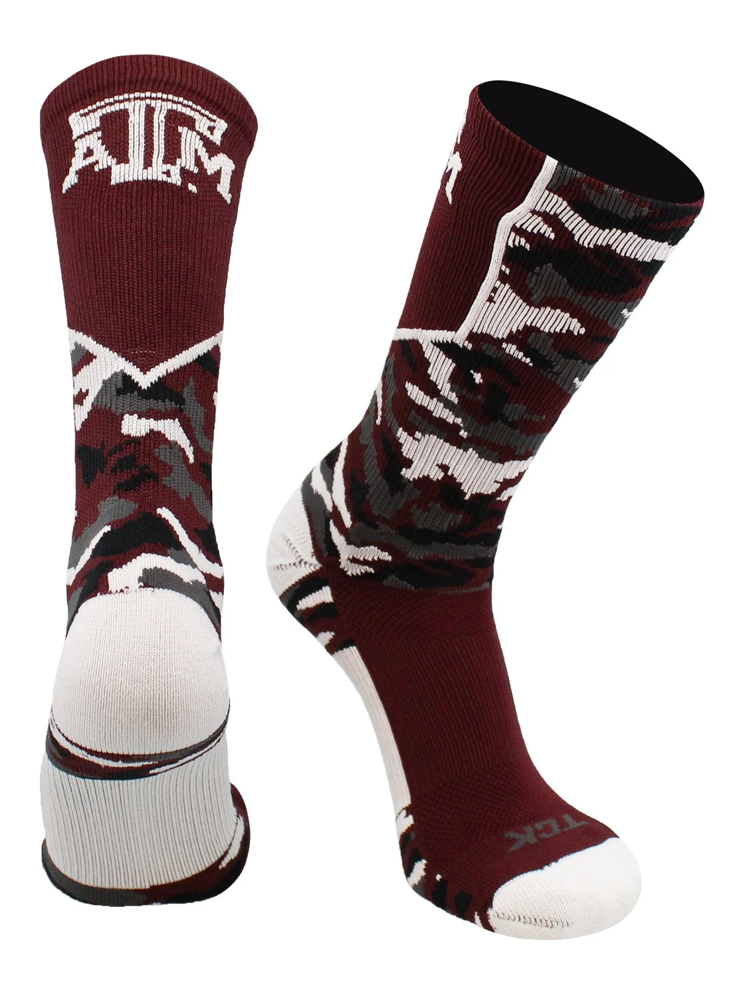 Texas A&M Aggies Woodland Camo Crew Socks