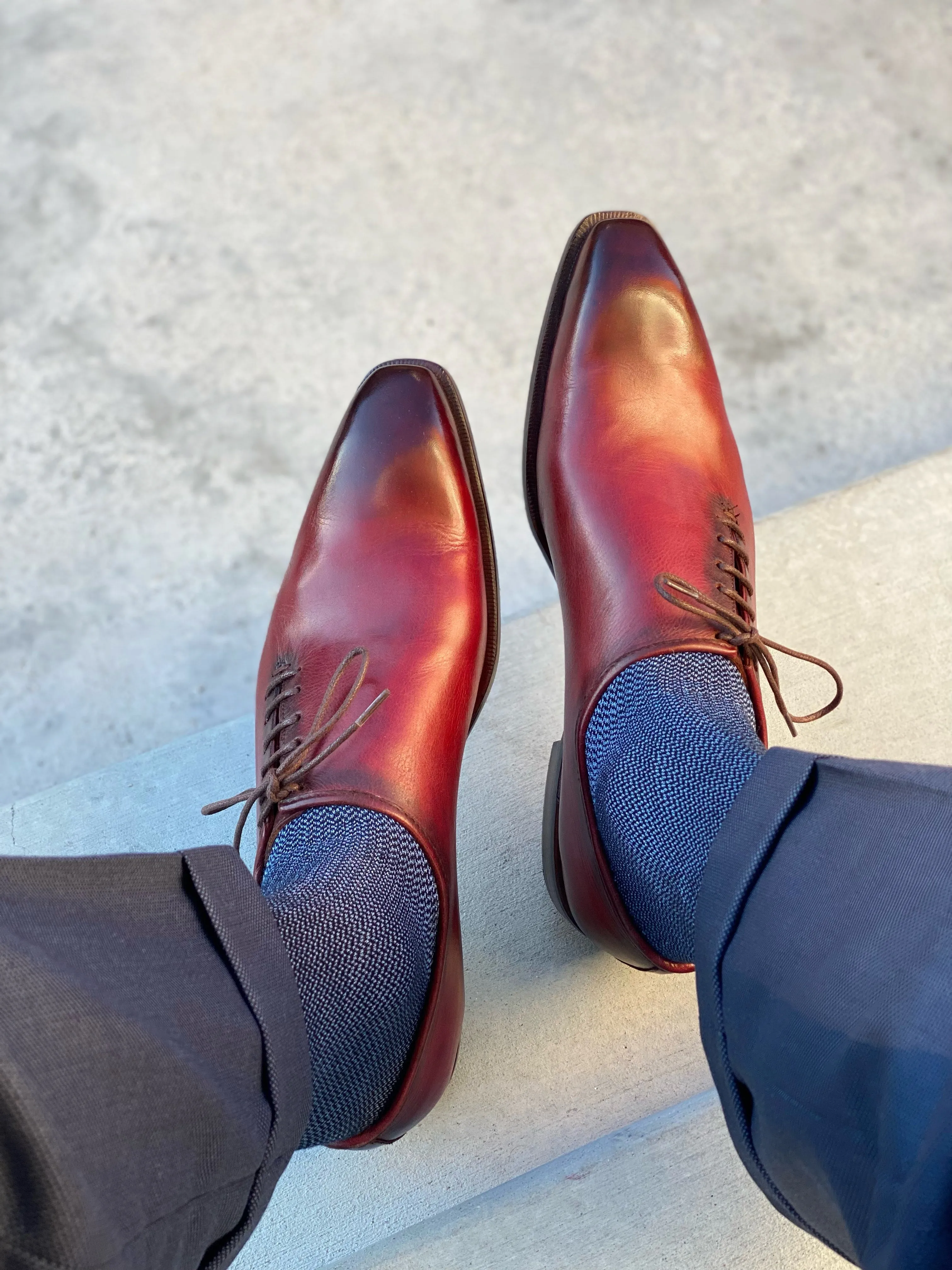 Tyler - Burgundy Whole cut Dress Oxfords