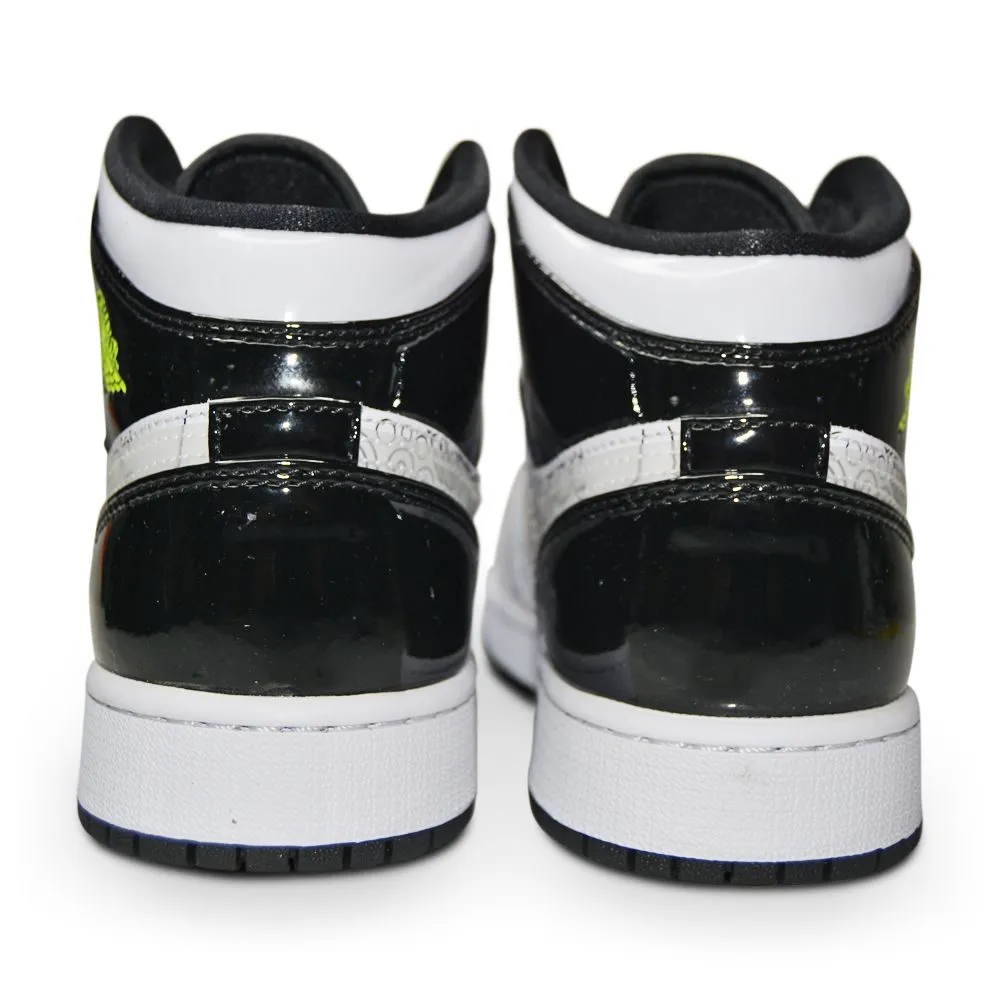 UK 5.5 6 Nike Air Jordan 1 Mid SE "DIY" DC4099 100 White Black Volt