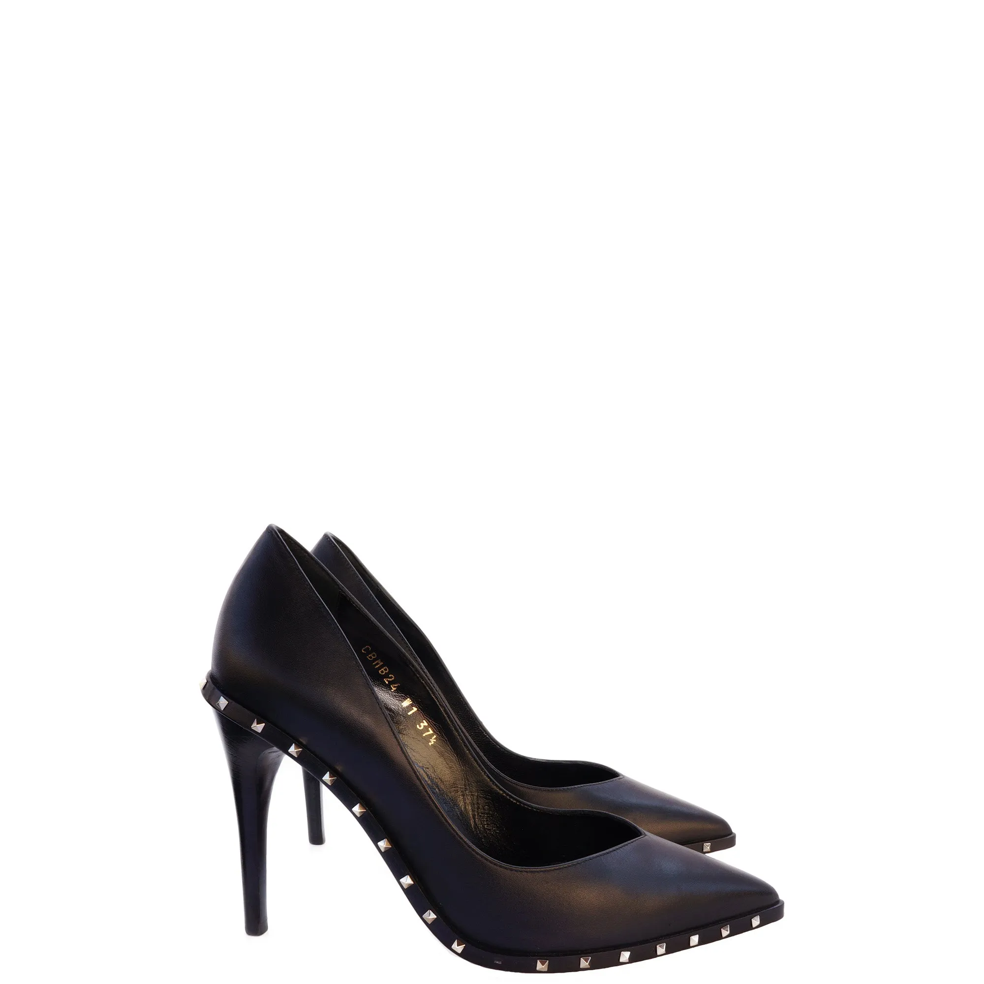 VALENTINO ROCKSTUD BLACK LEATHER PUMPS