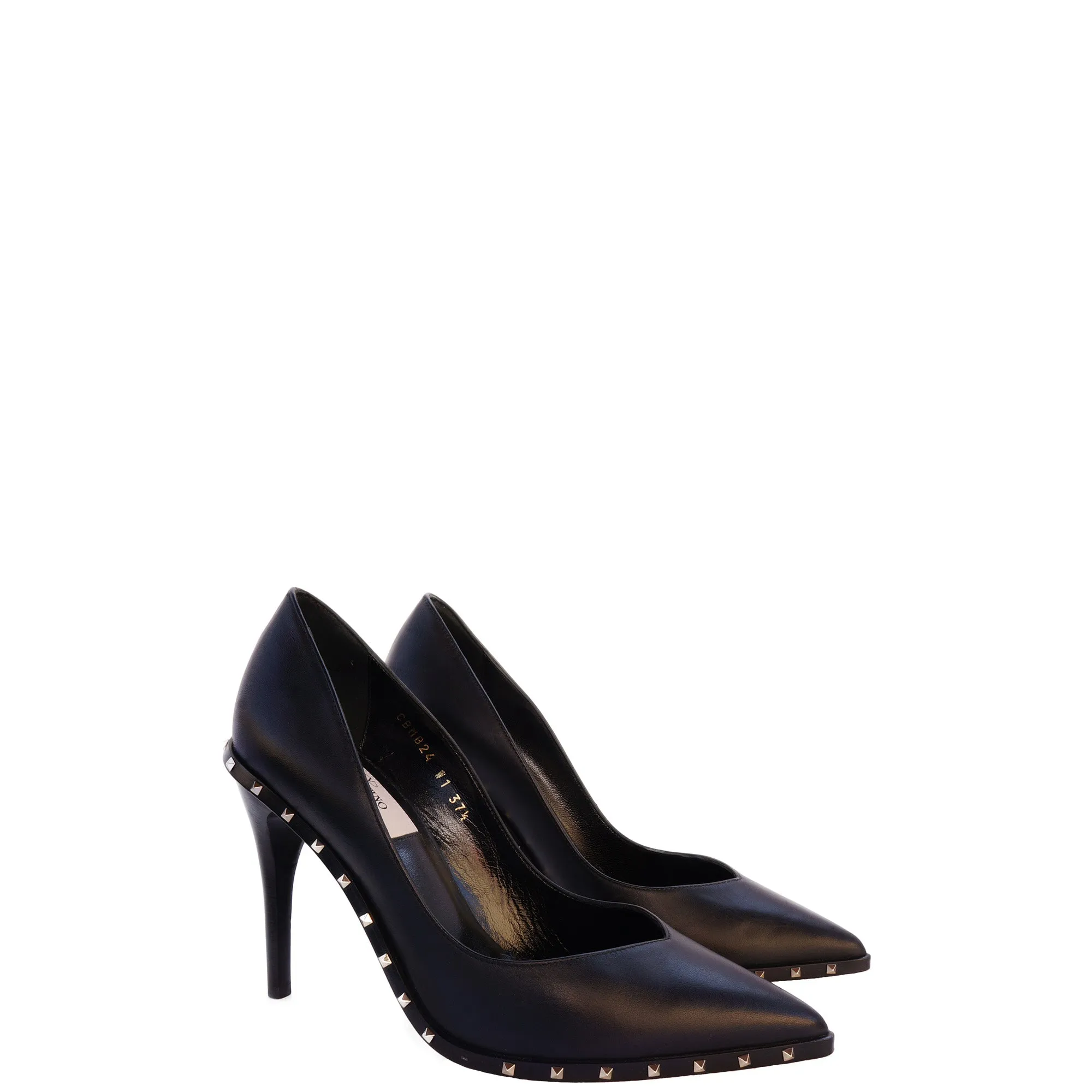 VALENTINO ROCKSTUD BLACK LEATHER PUMPS