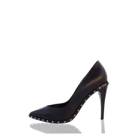 VALENTINO ROCKSTUD BLACK LEATHER PUMPS