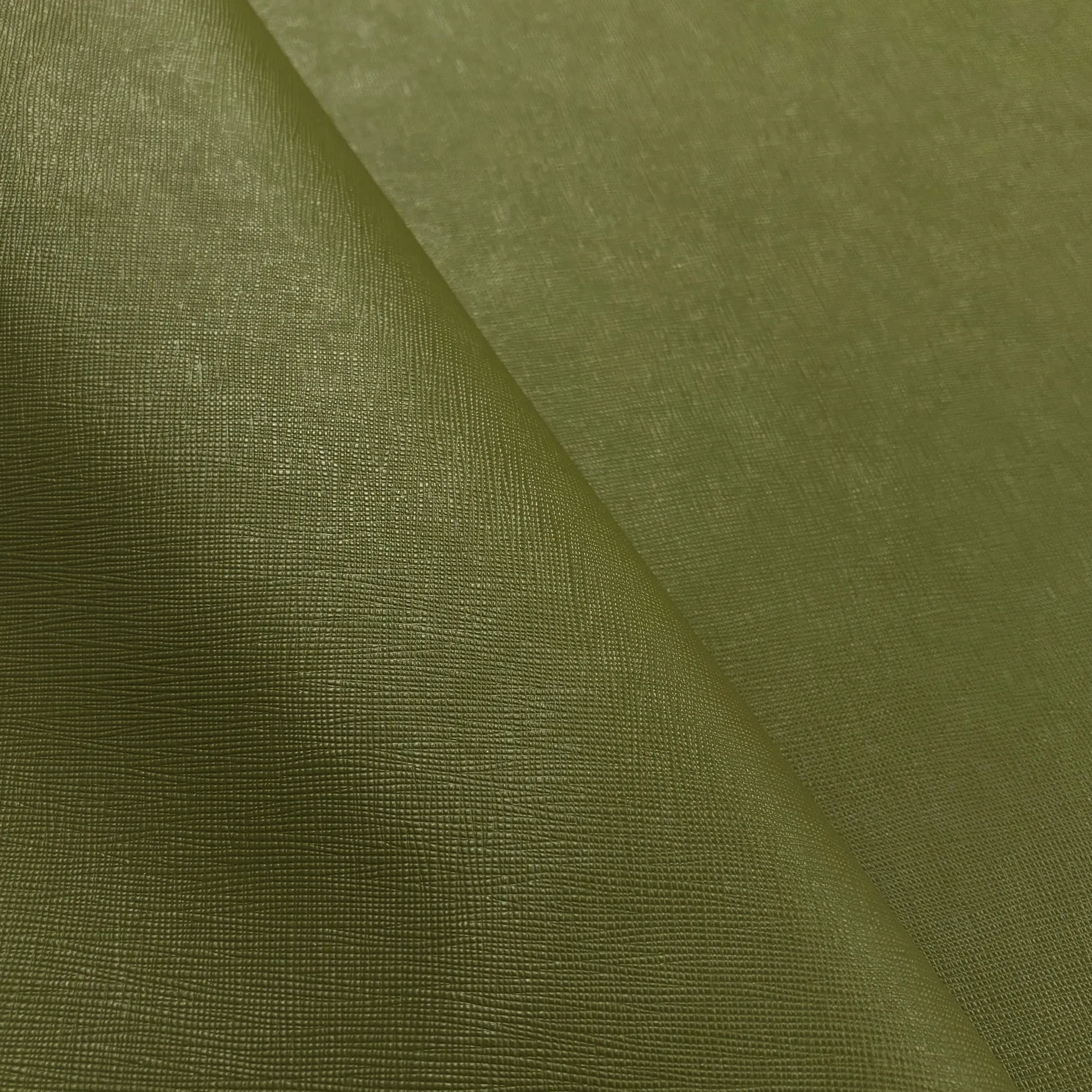 Vegan Saffiano Textured Cactus Leather | Olive | 55" Wide