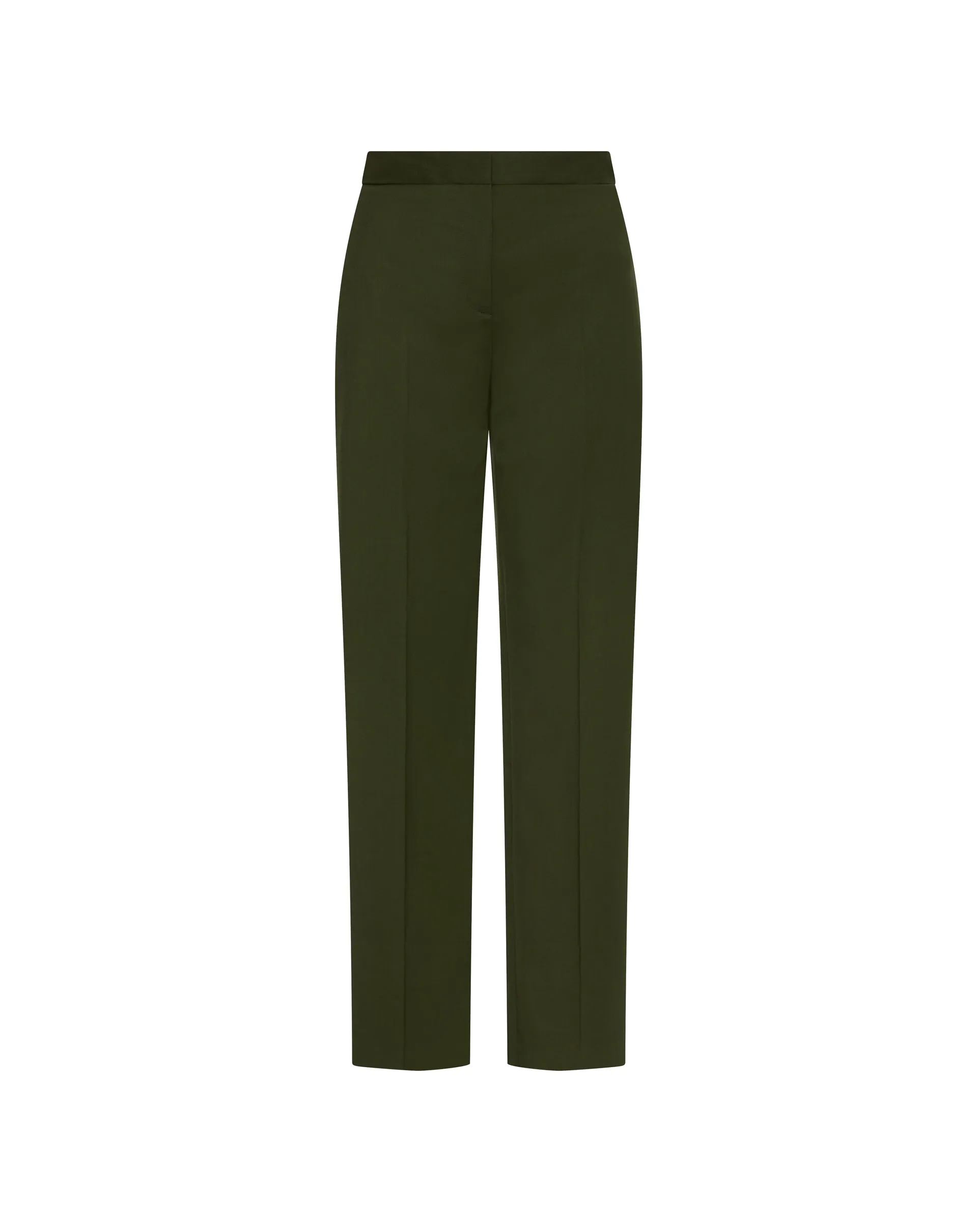 Wide Leg Trouser in Seasonless Wool | Olive