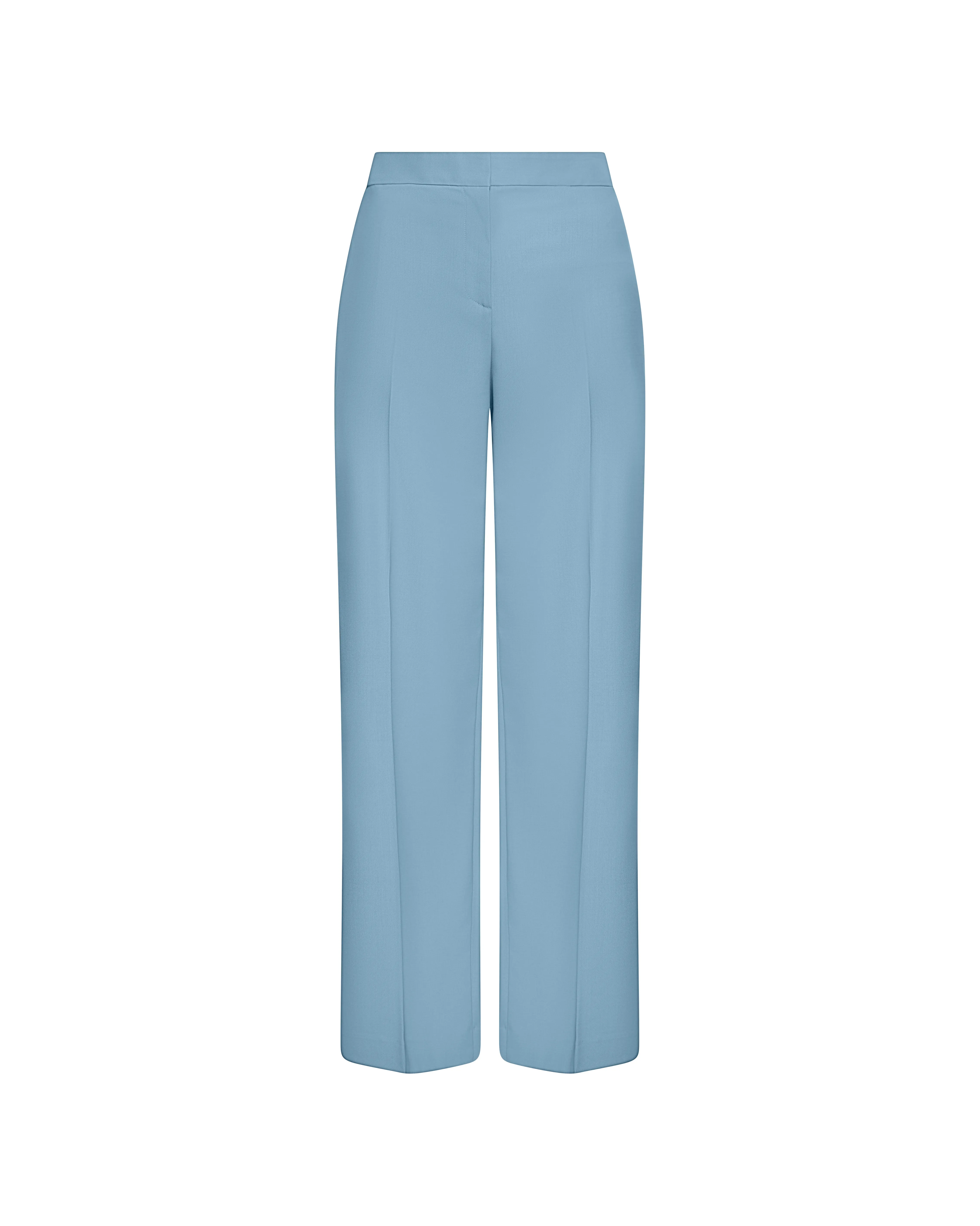 Wide Leg Trouser in Seasonless Wool | Sky