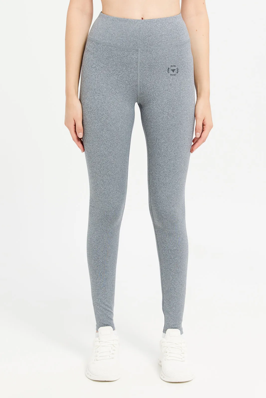 Women Grey Solid Performance Active Pants