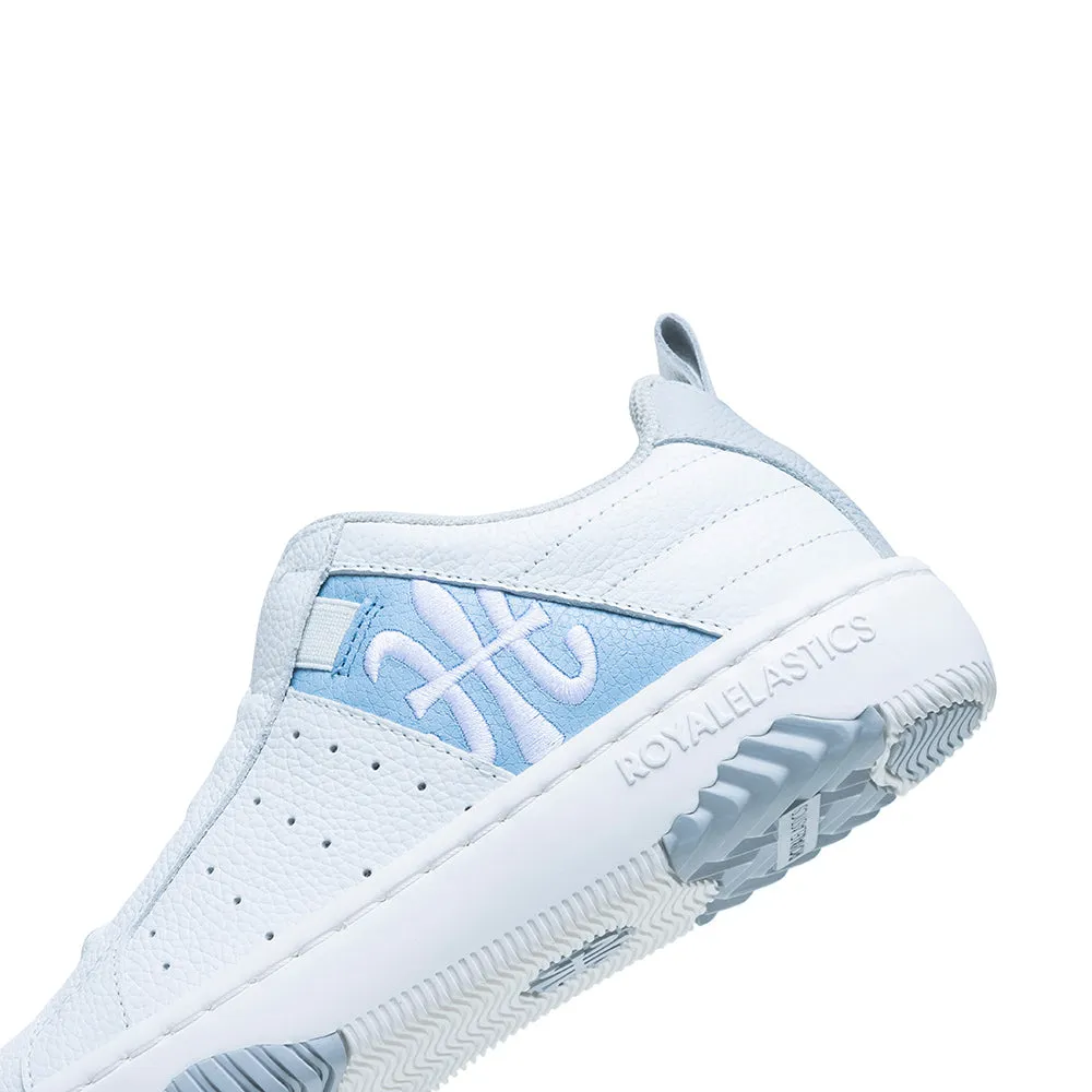 Women's Icon 2.0 White Blue Gray Logo Leather Sneakers 96522-058